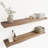 2 Pieces Acacia Solid Wood Live Edge Floating Shelves for Kitchen Wall Decor, Kitchen, Bathroom, Workspace, Dark Walnut 36"x7.5"x1.5"-146168518-145456735
