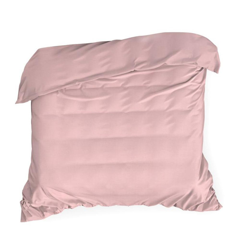 Grae Cotton Solid Colour Duvet Cover Set with Pillowcases Included, Single - 1 Pillowcase (70 x 80 cm), Powder
