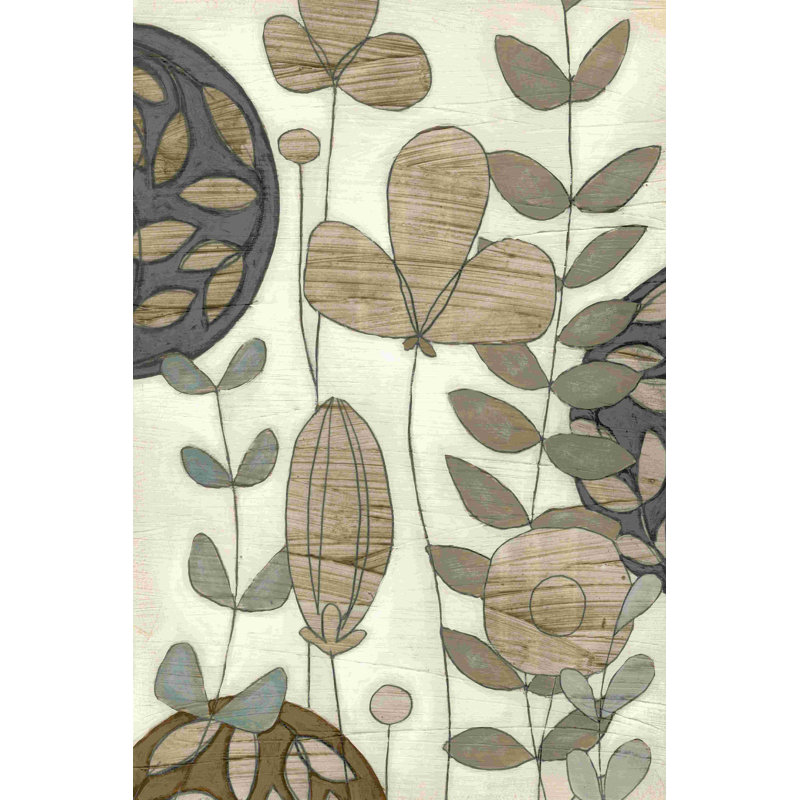 «Garden Contours II» par June Erica Vess - reproduction d'art sur toile tendue, H 18 po x l 12 po