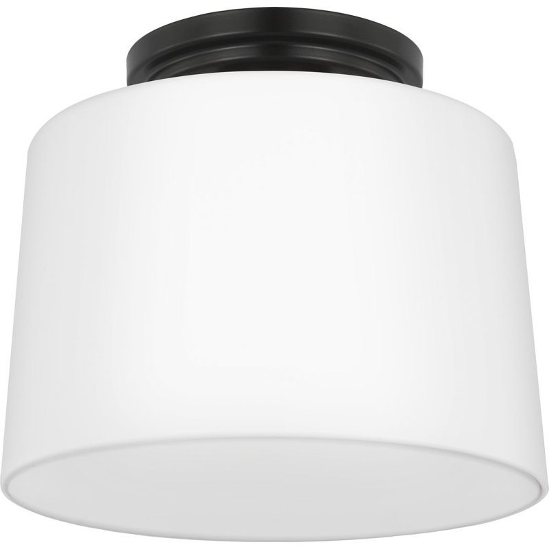 Plafonnier encastré en verre Howardwick, Noir mat