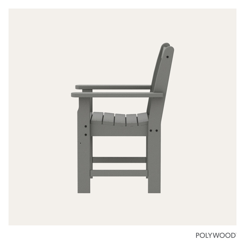 POLYWOOD Vineyard Garden Arm Chair, Slate Gray