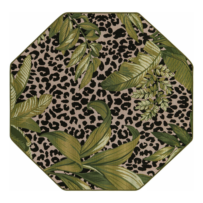 Tapis d'extérieur moderne Asuna, Octogone 7 pi 10 po x 7 pi 10 po