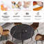 Table de salle à manger ronde 53,15 po en pierre artificielle moderne avec pieds en métal noir - peut accueillir 6 personnes.-1083076641-1083076642