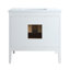 Meuble-lavabo simple blanc pré-assemblé de 36 po avec comptoir et dosseret pré-assemblés-130531666