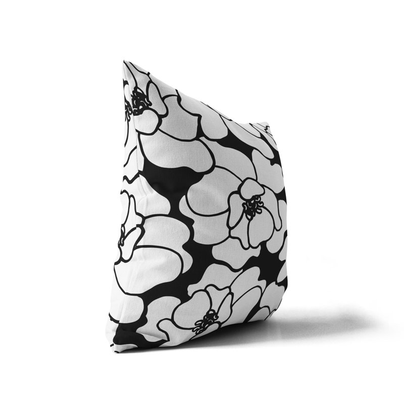 Housse de coussin d'extérieur et insert, Noir, 19 po x 19 po, Carré