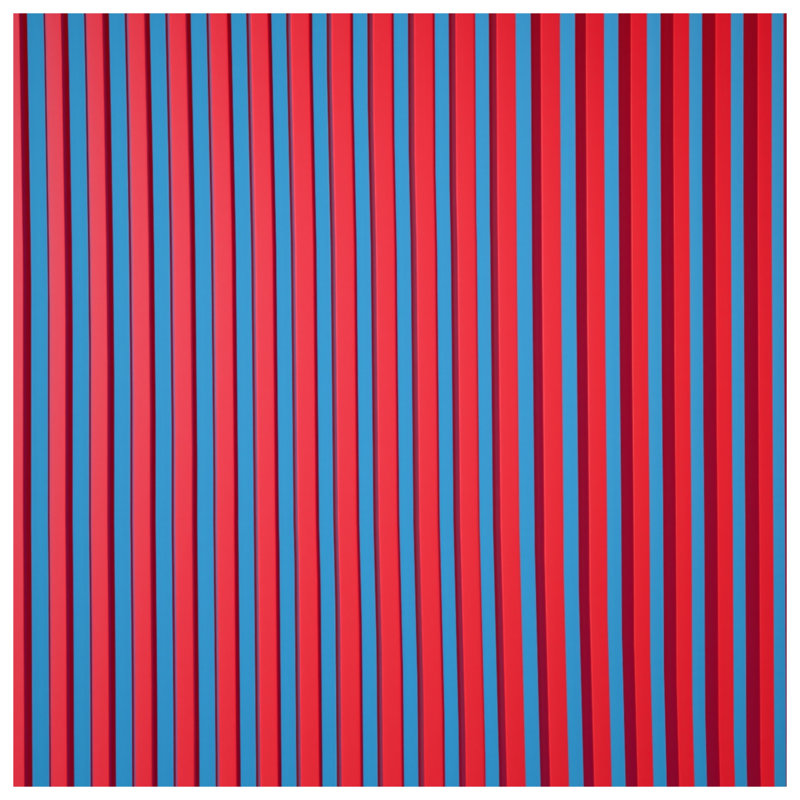 Red Blue Vertical Stripes Comforter, King