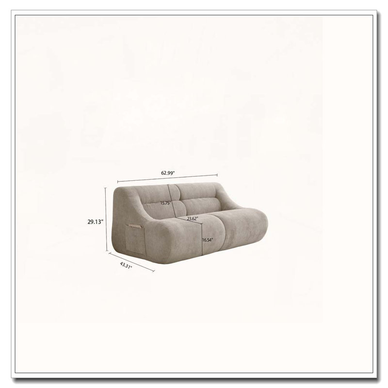 Canapé moderne avec tissu chenille, Beige