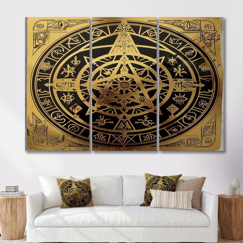 TETETRIA - Boho Mandala, ensemble d'art mural, Toile tendue, H 32 po x l 48 po x P 1 po