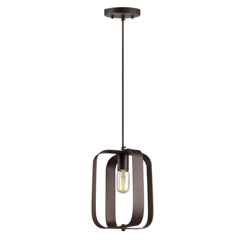 Luminaire suspendu géométrique 1 lumières simple Ketterman, Bronze antique