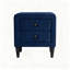 Navy Blue Velvet Upholstered Nightstand With 2 Drawers, Modern Bedside Table With Storage, Elegant Accent End Table, 20 Inch-1293894450