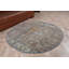 Tapis rond turc vintage dans une riche teinte brune, idéal pour les cuisines et un cadeau parfait pour lui