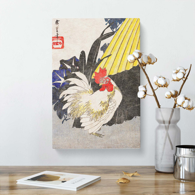 Rooster by Utagawa Hiroshige - Wrapped Canvas, 50cm H x 35cm W x 3cm D