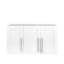Armoire de rangement blanche empilable murale de P 15,36 po x l 34,78 po x H 19,39 po, idéale pour être utilisée seule ou jumelée dans la salle à manger avec tablettes mobiles et surface facile à nettoyer
