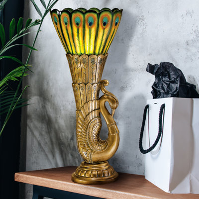 Art Deco Peacock Table Lamp