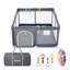 Baby Playpen 127x127cm Play Game with 50 Ocean Balls Safe Easy Storage Grey