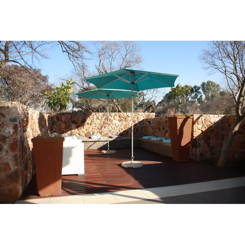 Swift 8' Round Telescopic Umbrella, Cement, Lemon