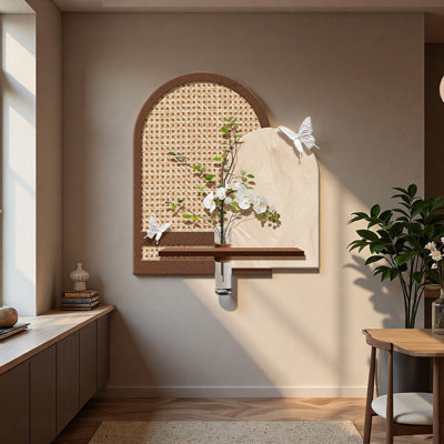Mid-Century Modern Sandstone Wall Art Hydroponic Planter