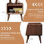 Table de chevet européenne en hêtre, table de chevet ouverte avec trou de câble et rebord anti-éclaboussures, petite table de chevet moderne-234139830