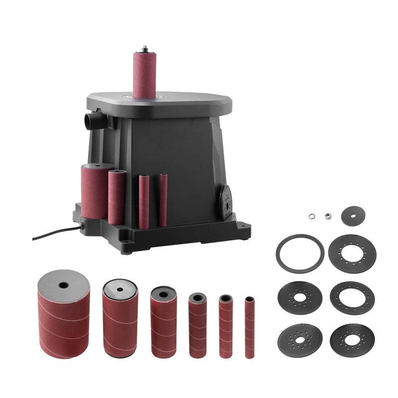 Oscillating Spindle Sander, 2000 RPM Benchtop Tool with 6 Sleeves (1/2"–3") and Dust Port for Woodworking
