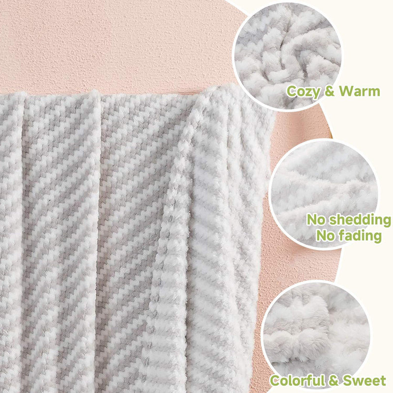 Dot Velvet Throw Blanket, Gray