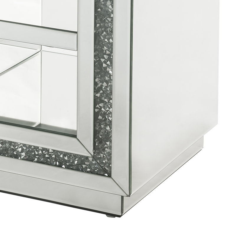 Lisle Mirrored Glass Top End Table