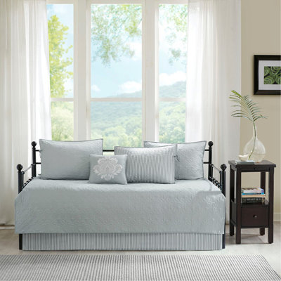 6 Piece Reversible Daybed Cover Set Grey Daybed