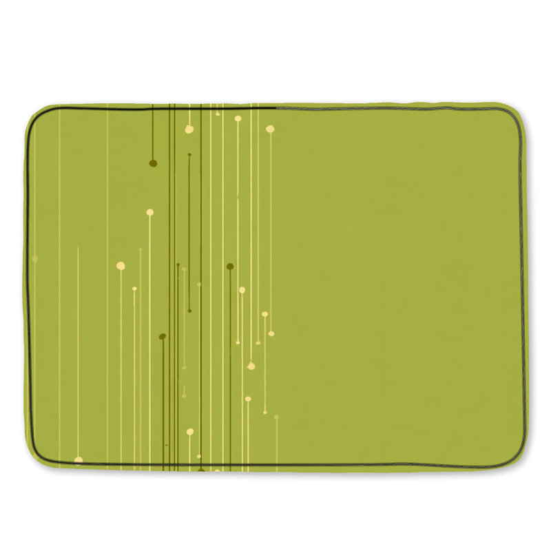 Tapis de bain abstrait, Green Abstract/Geometric, Simple - L 24 po x l 17 po