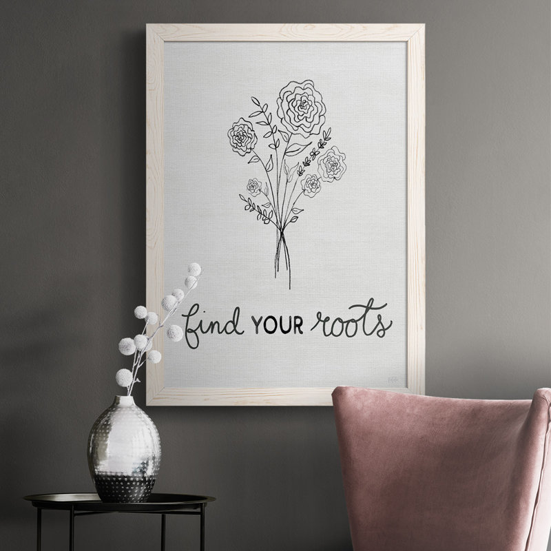 «Find Your Roots S Croquis», reproduction sur toile, H 37,5 po x l 27,5 po x P 1 po, Cadre blanc