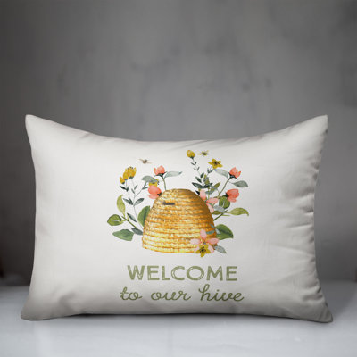  Welcome To Our Hive Lumbar Pillow