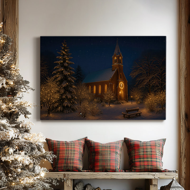 «Pale Winter Dawn Parish», toile tendue avec châssis de qualité supérieure, H 12 po x l 18 po