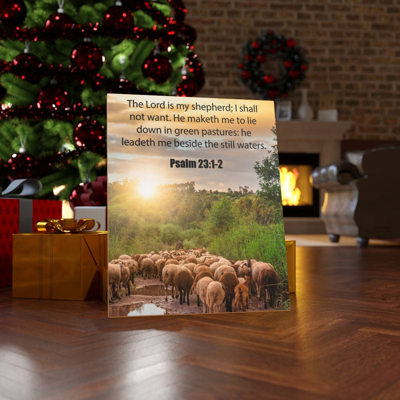 Green Pastures Psalm 23:1-2 - Wrapped Canvas Print, 41cm H x 30cm W