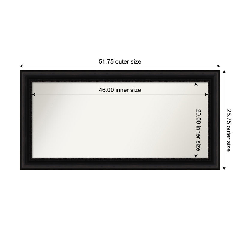 Miroir mural Senaiya, Rectangle, 25,75 po x 51,75 po