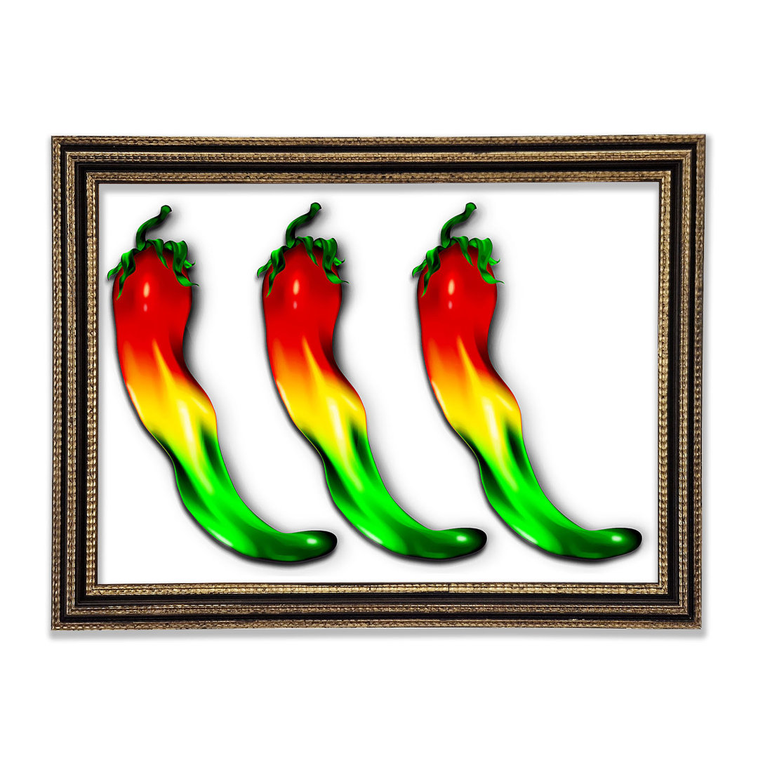 Gerahmtes Wandbild Chilli Trio