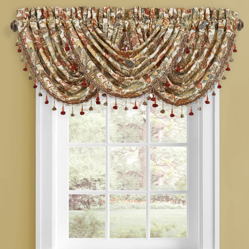 August Multi-Color Cotton Floral Waterfall Valance