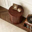 Table d'appoint ronde en bois avec 4 tiroirs