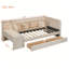 Lit de jour simple tapissier avec tiroirs, tablettes, armoires rabattables et table d'appoint-1920062890