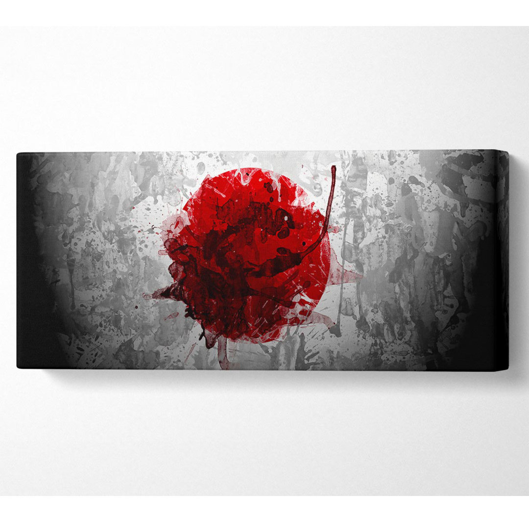 Japan Grunge Flagge - Kunstdrucke auf Leinwand