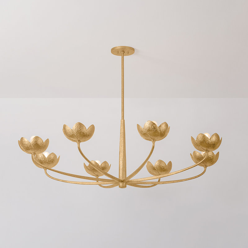 ARCATA Chandelier, Gold, 18.25" H x 55" W x 55" D