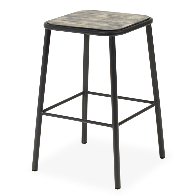 Angelou Steel Outdoor Stool, Black