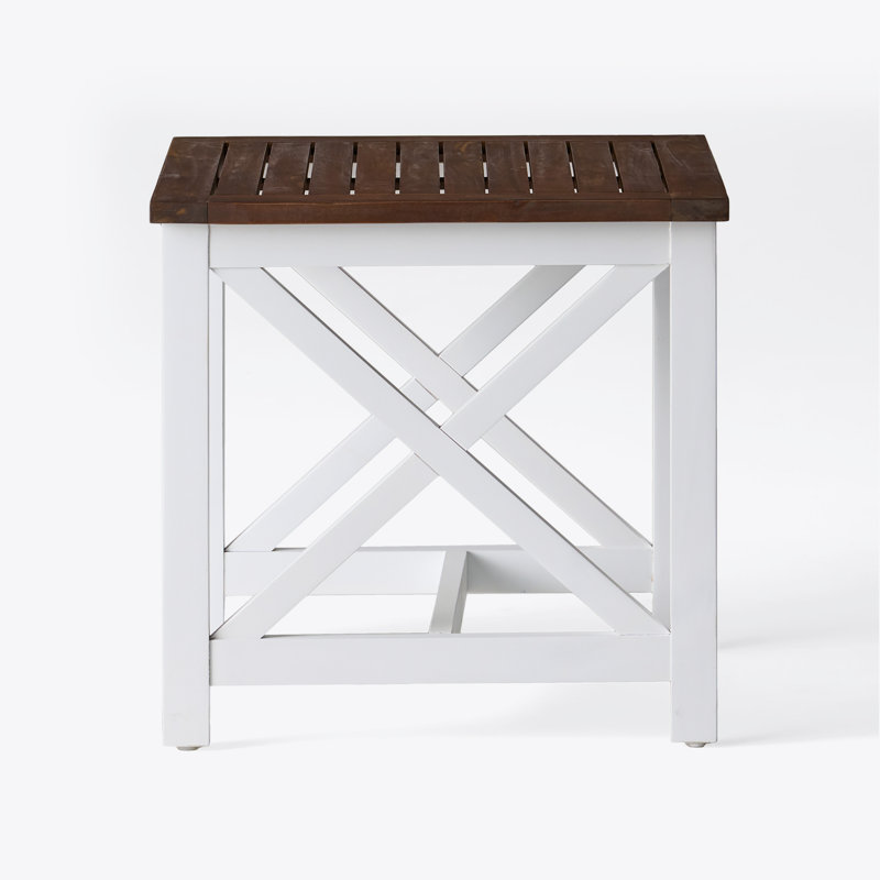 Akins End Table, White