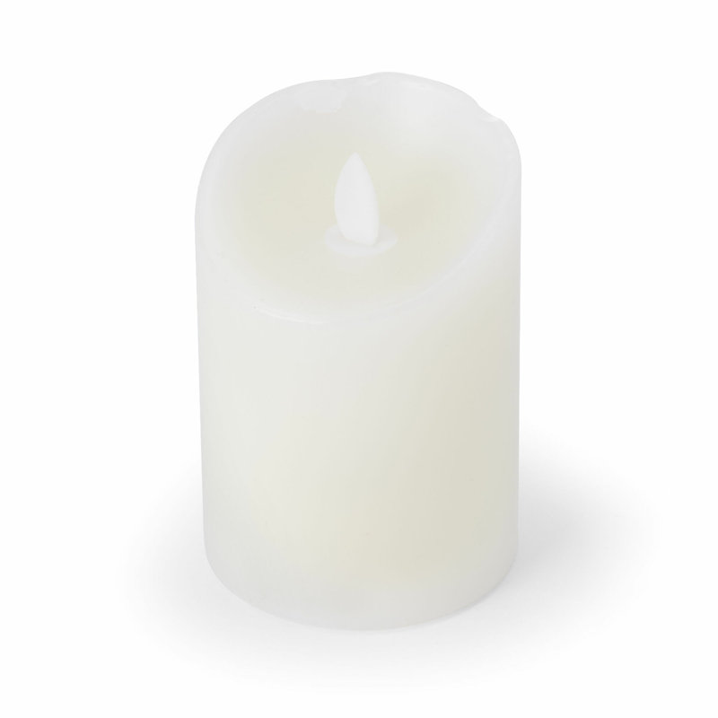 Unscented Realistic-Flame LED Wax Pillar Candles