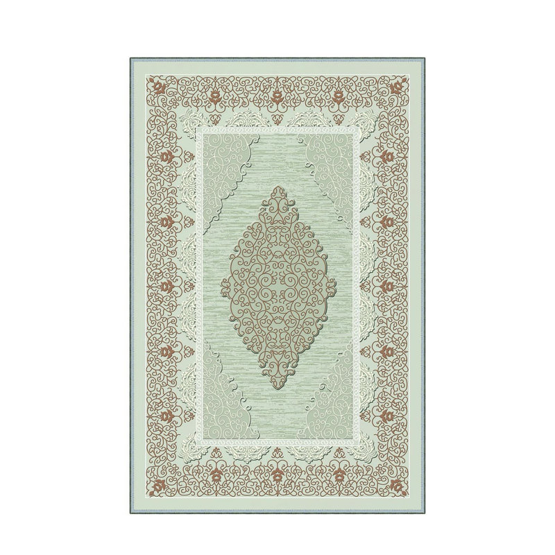 Stylish Woven Carpet, 5.2 x 7.5 Feet | 100% Polyester, 0.3 in Pile Height, Antibacterial, Non-Slip PVC Dot Underside | Machine Washable, 3D Digital Print | Perfect for Living Room, Bedroom & Home Décor