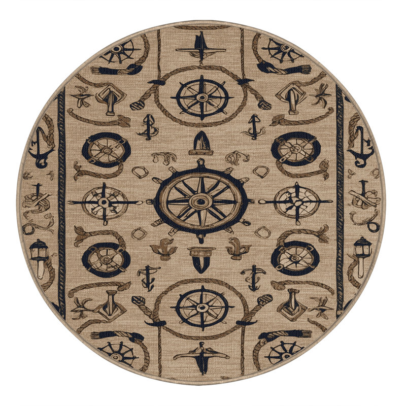  Tapis bord de mer lavable Capitains Quarters, Carré 8 pi