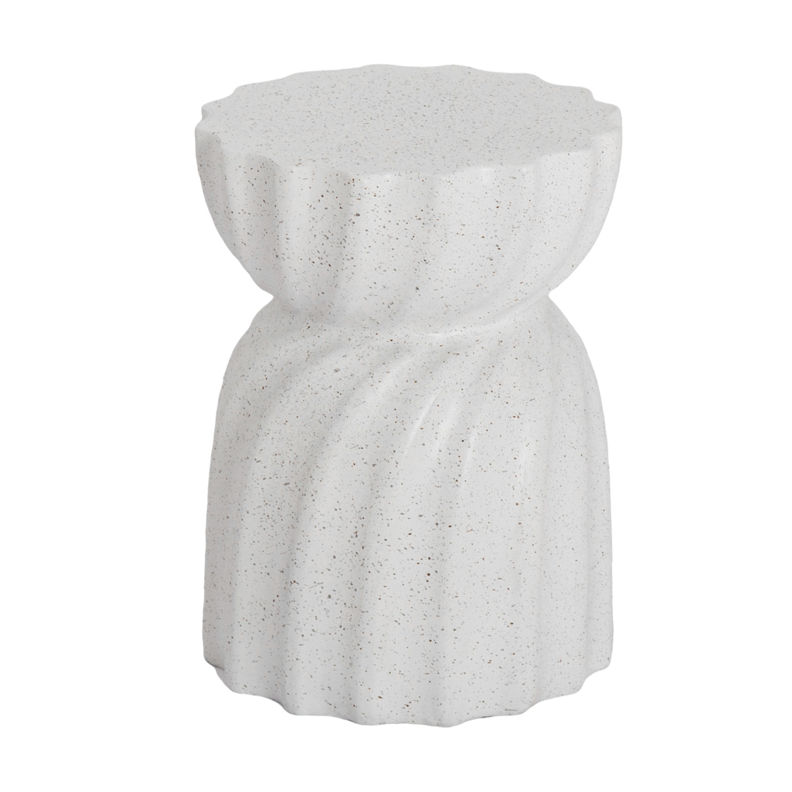 14.2'' Stone Outdoor Side Table, White, 2