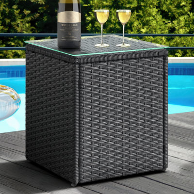 Wicker Patio Square Side Table