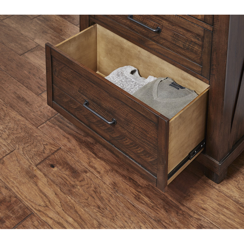 Carney 5-drawer 40-inch Solid Wood Chest, Rustic Timber