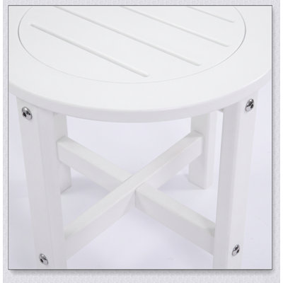 Table d'appoint ronde en HDPE de 18 po de diamètre x H 17 po, petite table de bout de patio résistante aux intempéries pour plus de durabilité et de commodité