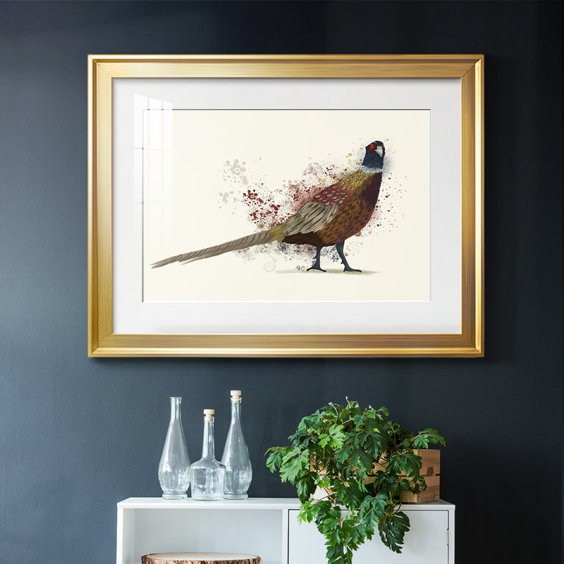 " Pheasant Splash 2 ", Gold, 27" H x 39" W x 1.5" D
