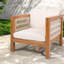 Ensemble de 2 chaises longues de patio moderne, bois d'acacia, corde beige pour patio