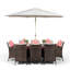 Karcher 8 - Person Patio Dining Set Umbrella Hole Included Rectangular Table with Cushions Included-39926024